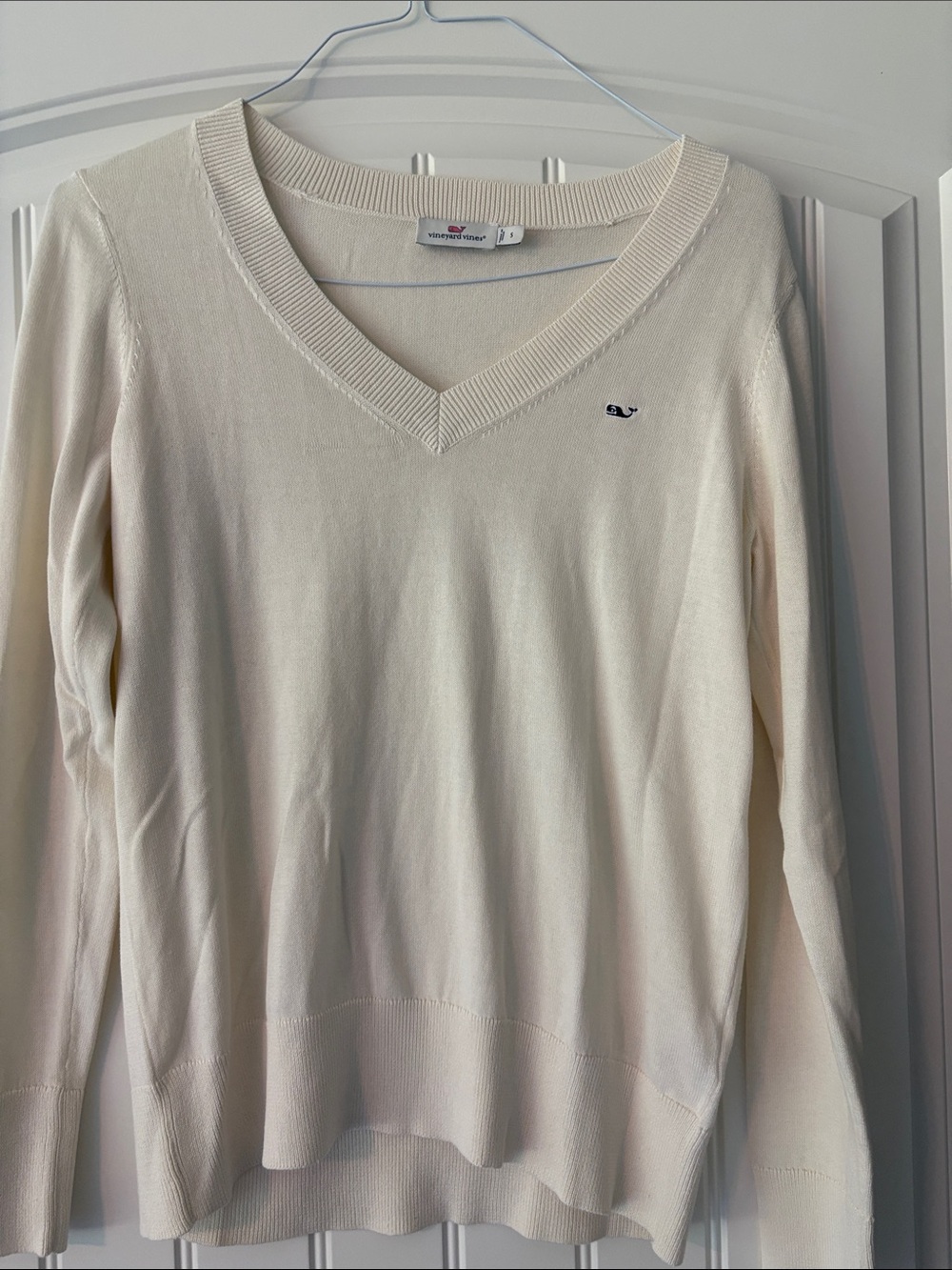 Vineyard Vines Ivory V-Neck Sweater - Women's Sz S
